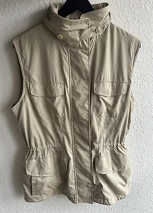 LORO PIANA Beige Rain System Cashmere Lined Vest Womens Size 50 IT - Picture 1 of 13