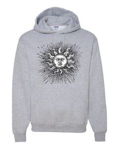 Radiating Sun Tarot Card Star Zen Puff Print Unisex Graphic Hoodie Sweatshirt - Picture 1 of 16