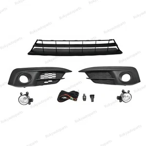 5PC For CIVIC Sedan 2016-2018 Bumper Lower Grille Mesh & Fog lights & Bezel Kit - Picture 1 of 6