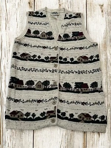 Northern Reflections Women's LG Button Cardigan Vest Farm Grannycore Vintage 90s - Picture 1 of 5