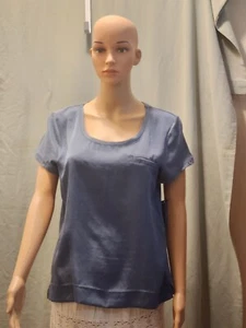 Neu mit Etikett Covington MP China blauer Pullover Shirt mit Brusttasche und fertigem Saum. - Bild 1 von 8