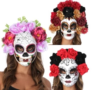 MÁSCARA DEL DÍA DE LOS MUERTOS HALLOWEEN MASCARADA DISFRAZ MEXICANO FIESTA LUJO FIESTA REINO UNIDO - Imagen 1 de 1