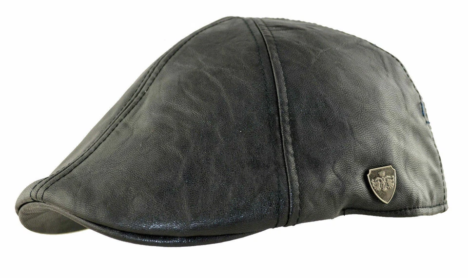 Gorra negra Leather Feel Ivy Newsboy Duckbill Foto 1 de 1