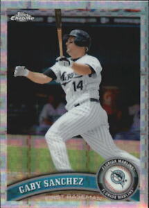 2011 Topps Chrome X-Fractors Florida Marlins Baseball Card #89 Gaby Sanchez