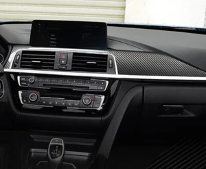 LHD Real Dry Carbon Fiber Dash Center Panel Cover Fits 12-18 F30 F80 M3 335i - Picture 1 of 5