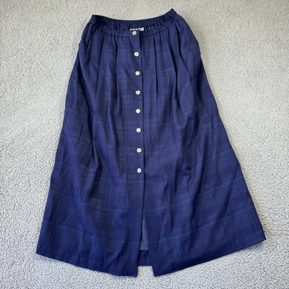 Maxi Falda Plaza South Botón Frontal Mujer 8 Azul Marino Forrada Foto 1 de 4