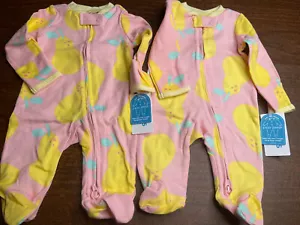 Neu mit Etikett Zwillinge NB Neugeborene Birnen Obst Mädchen Carters Pyjama Schlafanzug Füße Footie Frühling - Bild 1 von 7