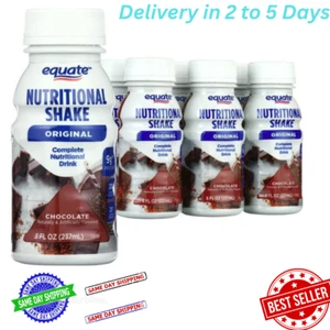 Equate Original Nutritional Shake, Chocolate, 8 fl oz, 6 Count - Picture 1 of 9