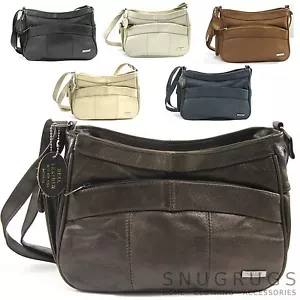 ECHTLEDER HANDTASCHE SCHULTERTASCHE SEITENMOBILTASCHE hellbraun/braun/creme/blau 3743 - Bild 1 von 15