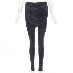 BALENCIAGA Demna 2019 black crushed velvet draped front legging FR36 S - Picture 1 of 11