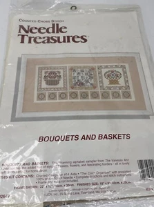 Needle Treasures Sträuße Und Körbe Gezählt Kreuzstich Kit Blumen 18”x 8” - Bild 1 von 7