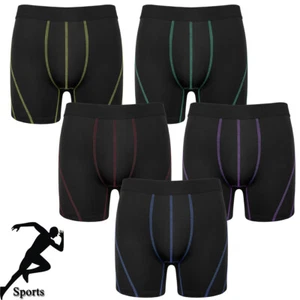 5 Pack Men Sport Boxer Briefs Anti Chafing Underwear Quick Dry Soft Boxer Shorts - Picture 1 of 16