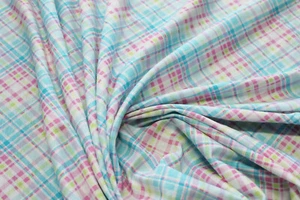 Jersey 3,70€/m² Singlejersey Frühlingsfarben Diagonalkaro FE12 - Bild 1 von 2