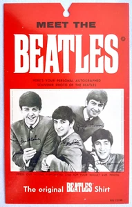 BEATLES Original 1964 Meet The Beatles Punch-Out Card From Beatles Shirt - Bild 1 von 4
