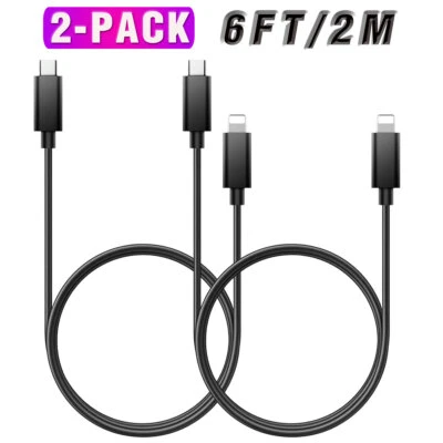 2-Pack USB-C Charger Cable For iPhone 14 13 12 11 Pro Max Fast Charging Cord - Image 1 of 4