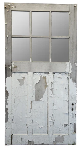 Antique Oak 6 Pane Barn Door Farmhouse Rustic Reclaimed Salvage 48" x 94 Cover