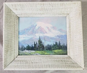 Vintage 1963 Fred Oldfield 1918-2017 Mt. Dipinto olio Rainier Washington elencato - Foto 1 di 10