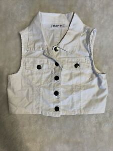 Knitworks Girls' Denim Vest White Color Size Small (7/8)