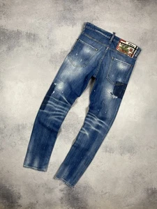 Dsquared2 Cool Guy Hombres Slim Jeans 46 Azul Envejecido Botón Mosca Elástico... - Imagen 1 de 16