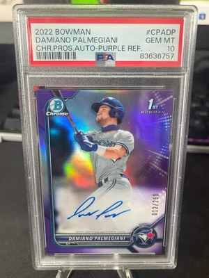 2022 Bowman - Chrome Prospect Autographs Damiano Palmegiani /250 ( RC) PSA 10 - Image 1 of 3