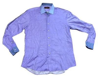 Etro Milano Men’s Dress Shirt Size 44 Purple Made In Italy Spa  - Image 1 of 4