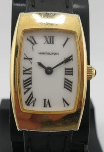 Vintage Hamilton Gold-Tone Ladies Quartz Tank Dress Watch - 8210 - New Battery - Picture 1 of 14