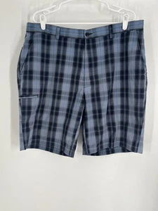 Pantaloncini chino a quadri uomo GRAND SLAM taglia 38 blu outdoor golf escursionismo piatto davanti - Foto 1 di 11