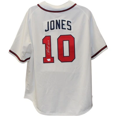 Chipper Jones Autographed Atlanta Braves M&N 1995 sz52 Jersey HOF Fanatics 51846 - Image 1 of 4