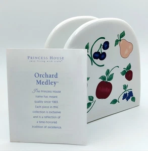 Vintage Princess House Ceramic Orchard Medley Napkin/Letter Holder 2003 Open Box - Picture 1 of 11