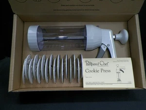 Pampered Chef #1525 pressa per biscotti con 16 dischi bianco - Foto 1 di 3