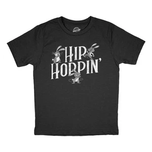 Youth Funny T Shirts Hip Hoppin Sarcastic Danicing Bunny Graphic Novelty Tee for - Picture 1 of 7