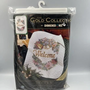 Dimensions Gold Holiday Harmony Quilt Cross Stitch Kit NEW 34x43 Welcome - Picture 1 of 5