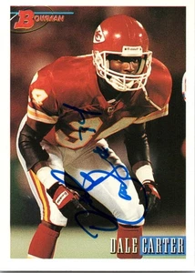 Dale Carter signed 1993 Bowman Kansas City Chiefs #34 handsigniert - Bild 1 von 2