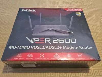 D-Link Viper 2600 MU-MIMO VDSL2 AC2600 VDSL2 Modem Router DSL-3900 FTTN - image 1 of 4