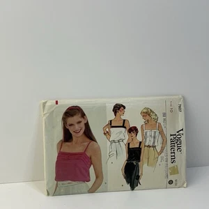 Camisole Top Shoulder Straps Pullover Size 10 UNCUT Pattern 7607 Vintage - Picture 1 of 2