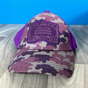 Grave Digger Mütze Snap Back Monster Jam Truck Racing Lila Pink Camo 2023 - Bild 1 von 5
