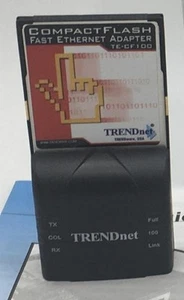 Adapter Fast-Ethernet TRENDnet CompactFlash 10/100 Mbps - w bardzo dobrym stanie (TE-CF100) - Zdjęcie 1 z 1