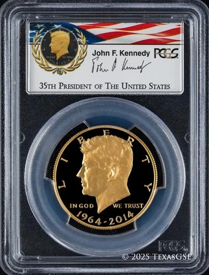 2014-W 50th Anniversary Kennedy Gold Half-Dollar PCGS PR70DCAM - Camelot - Image 1 of 2