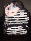 Betsey Johnson Mini Backpack Unicorn Cat Rainbow Clear Black Stripped Nwt!!!!