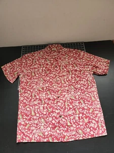 Royal Creations Red Hawaiian Shirt Pineapple Floral Print Men's Size Large - Picture 1 of 7
