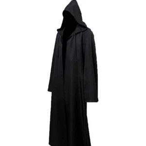 Tunic Hooded Robe Halloween Cosplay Costume Robe Cloak Cape For Men (Black, 71") - Picture 1 of 3