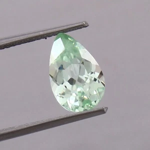 AAA Natural Flawless Ceylon Green Parti Sapphire Loose Pear Gemstone Cut 11x7 MM - Picture 1 of 6