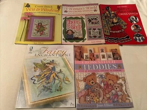 5 Joan Elliot Counted Cross Stitch Books - Picture 1 of 2