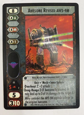 Battletech CCG  ** Awesome Revised AWS-9M ** NM  Promo Card Unplayed   SellbyCyn - Image 1 of 3