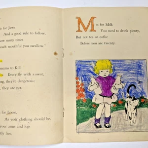 c1930s Metropolitan Life Insurance Booklet Child Learn ABC Cute Coloring Cat 3U - Bild 1 von 10