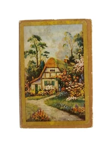 Vintage Playing Cards Nouvelle Plastic Coating Cottage House EUC - Picture 1 of 8