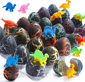 24 Hatching Dinosaur Easter Eggs Toys Dino Party Favors for Kids Basket Stuffers - Picture 1 of 11