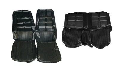 1970 FORD MUSTANG MACH 1 FASTBACK DELUXE ASSENTO PRETO ESTOFADO COMPLETO DIANTEIRO E TRASEIRO - Imagem 1 de 2