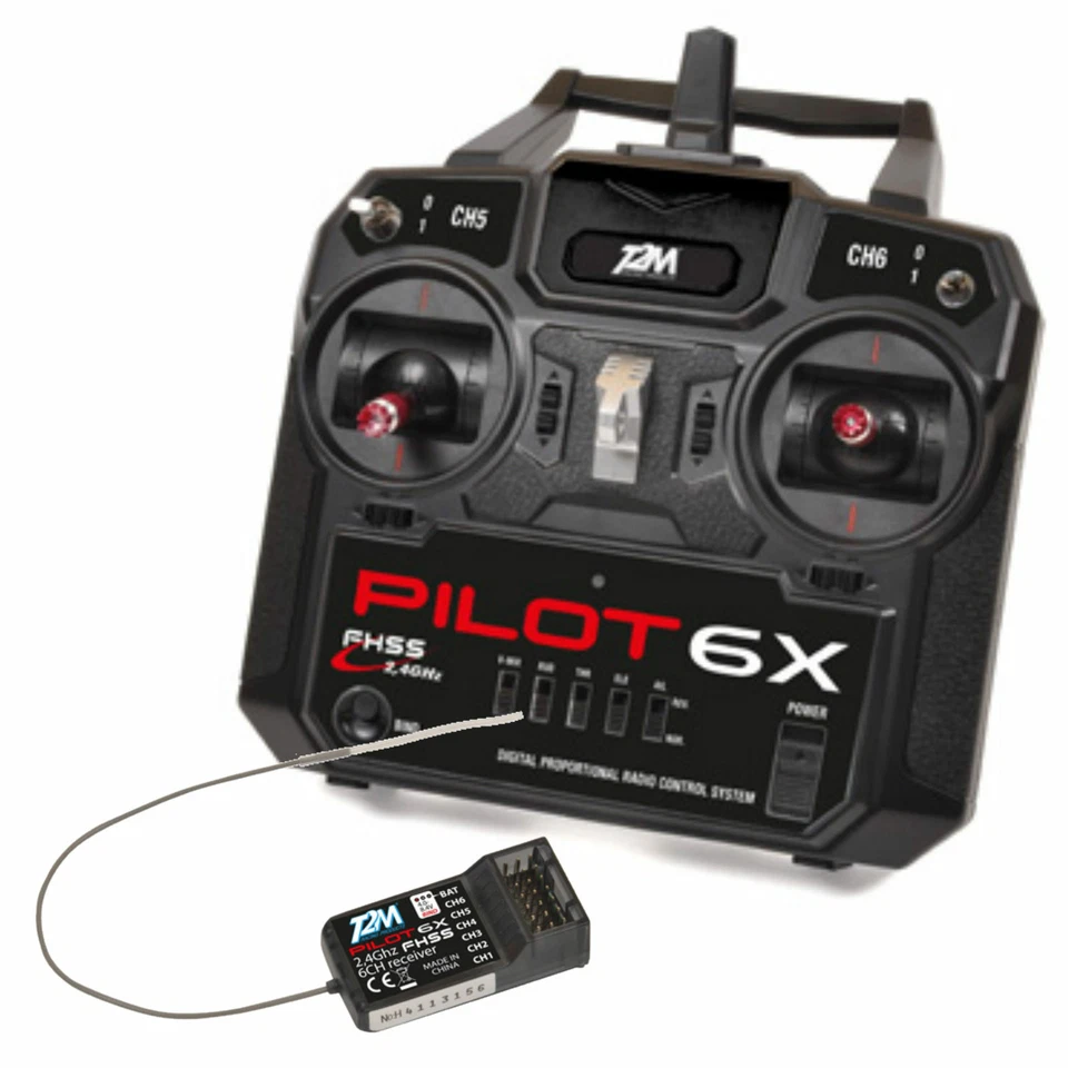 T2M # T3424A 6 Kanal Knüppel Fernsteuerung Pilot 6X Delta Mix Funktion Empfänger - Bild 1 von 1