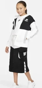 Nike Girls Sportswear Cargo Pockets Fleece Skirt Black/White DJ5752-010 Size M - Picture 1 of 13